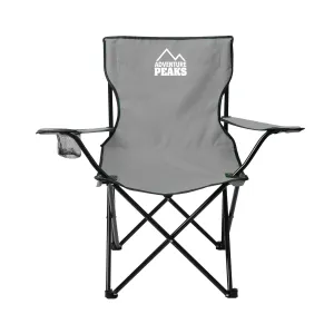 ADVENTURE PEAKS Folding Camping Chair Includes Carry Bag Portable Camping Chair With Cup Holder 600D Polyester Fabric Heavy Duty Garden Chair