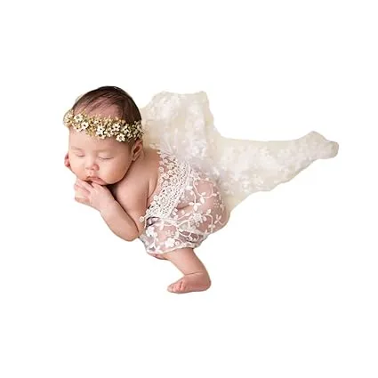 Babymoon Net Wrap (Non Stretch) Baby Photography Shoot Props - White