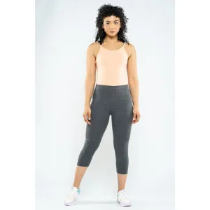 Charcoal Plain Cropped Legging Pants