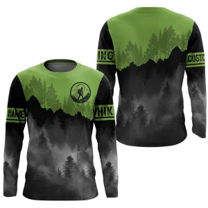 Green Hiking Forest Shirt for Men Women 3D Long Sleeve Hiking Shirts Clothes