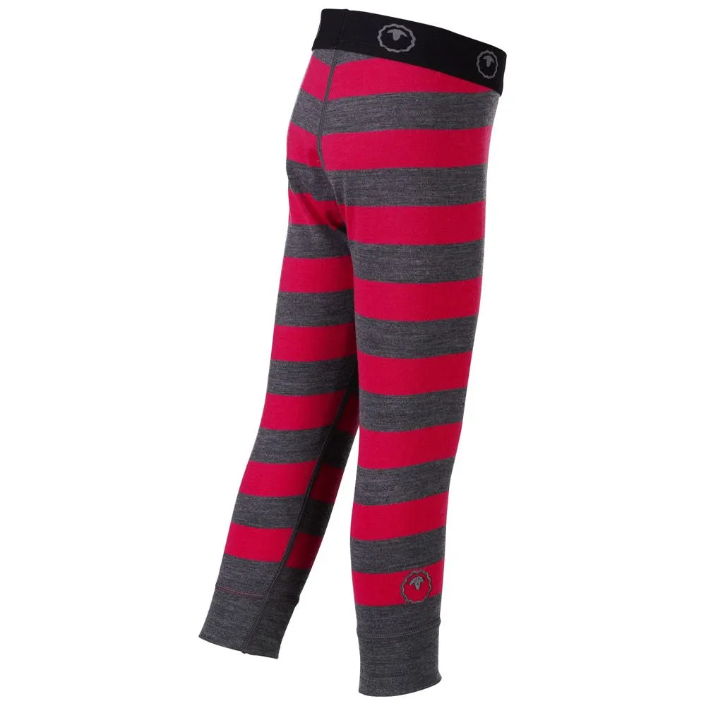 Kids Merino Blend 200 Leggings (Stripe Smoke/Fuchsia)