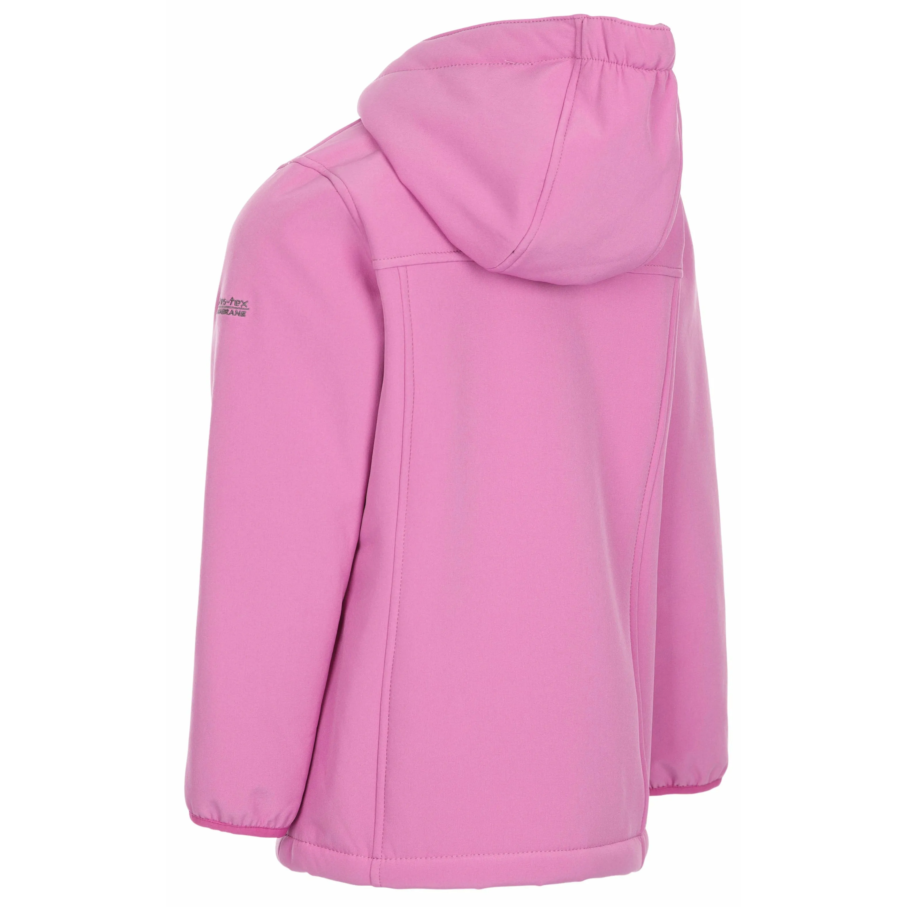 Kristen Girls' Long Hooded Softshell Jacket in Deep Pink