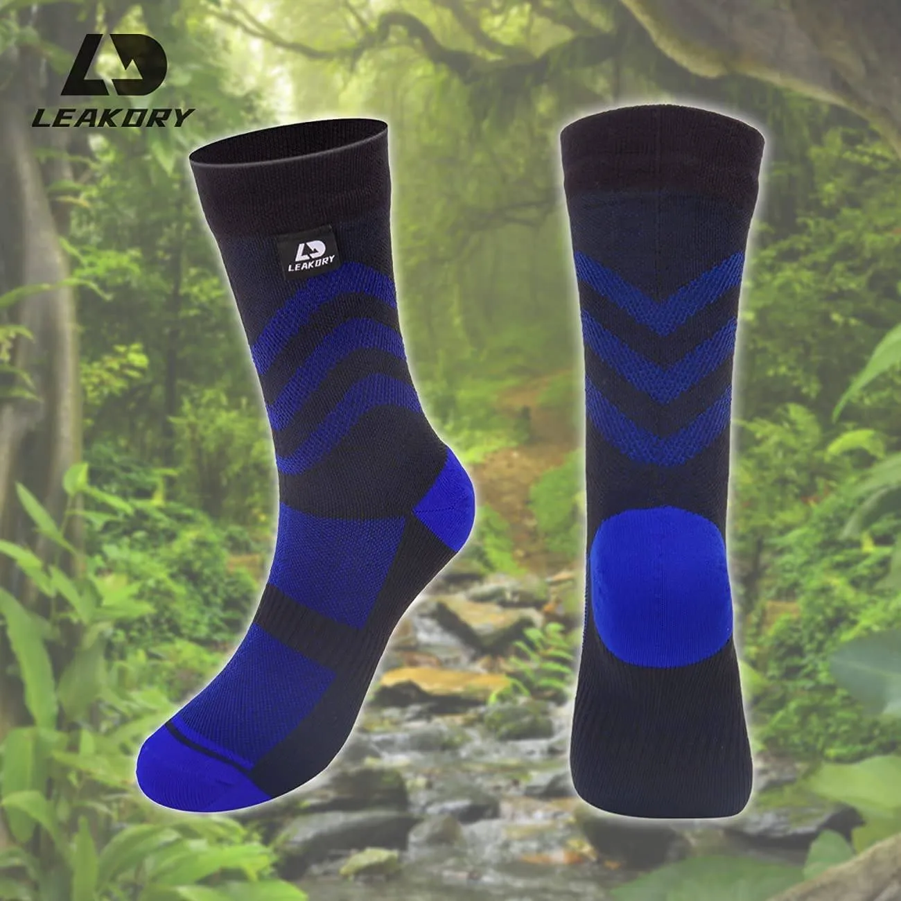 LEAKDRY Recycled Polyester Waterproof Breathable Socks Blue