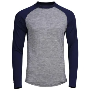 Mens Merino 180 Baseball Crew (Charcoal/Navy)