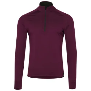 Mens Merino 200 Long Sleeve Zip Neck (Wine)