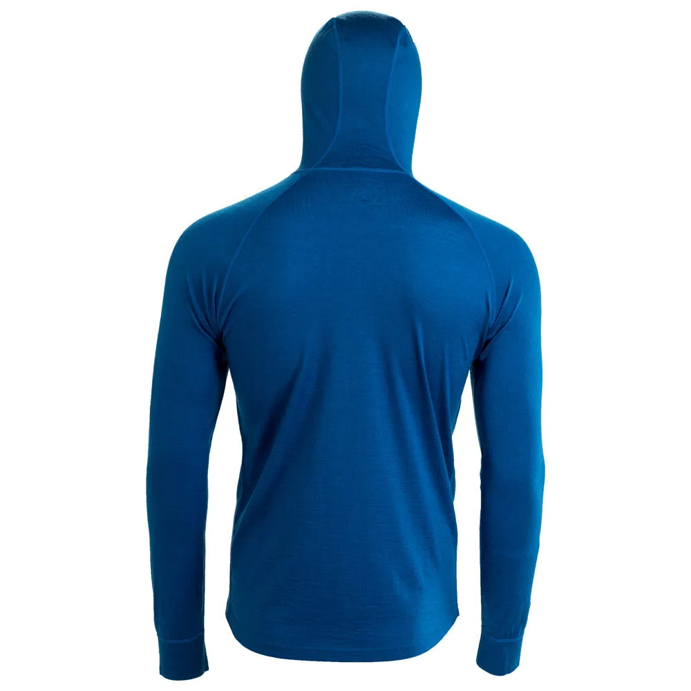 Mens Merino 200 Zip Neck Hoodie (Blue)