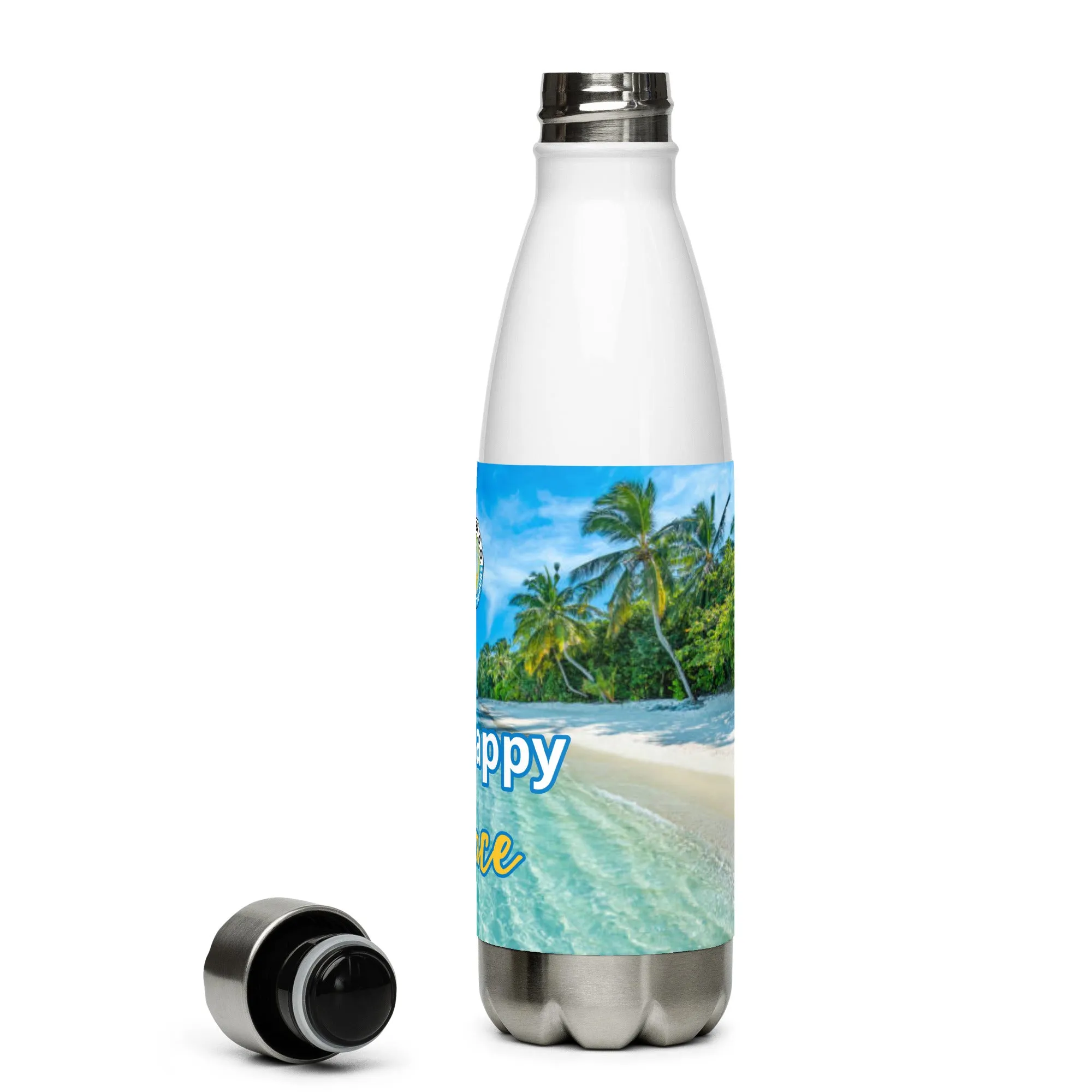 My Happy Place - The Beach and Forever G.O. Stainless Steel Water Bottle