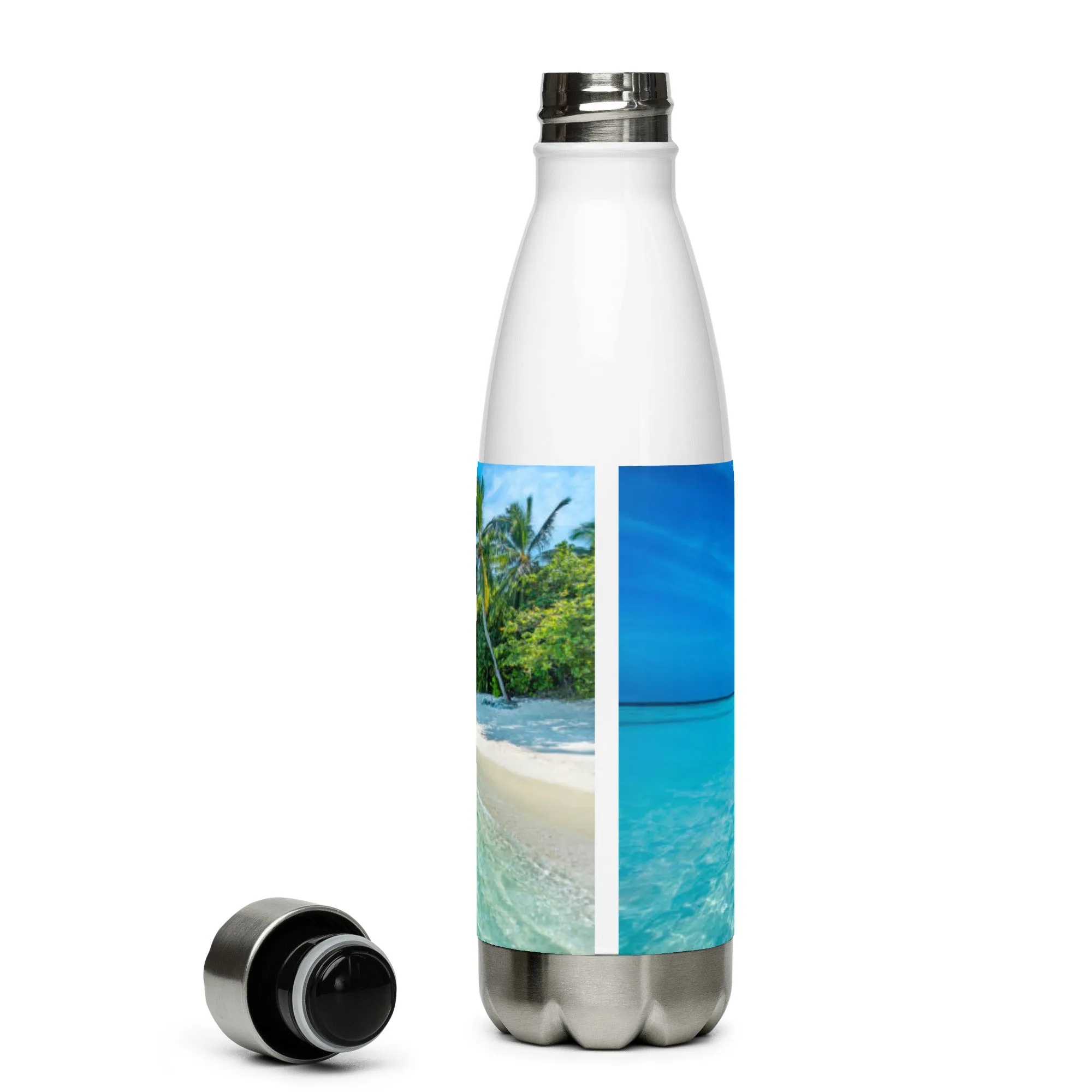 My Happy Place - The Beach and Forever G.O. Stainless Steel Water Bottle