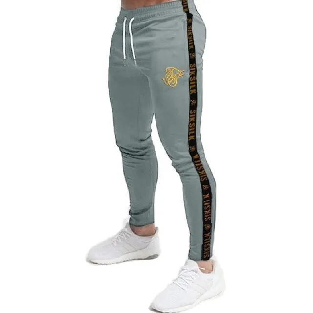 New Men'S Silk Jogging Sports Hip-Hop Slim Stretch Trousers