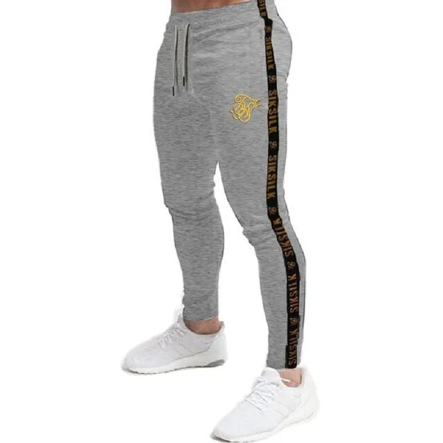 New Men'S Silk Jogging Sports Hip-Hop Slim Stretch Trousers