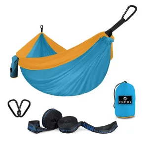 Parachute Nylon Double Camping Hammock with Tree Straps - Beastron