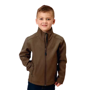 Roper Kid's Heather Mocha Soft Shell Brown Jacket