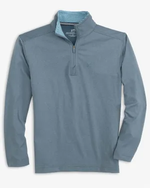 Southern Tide Men's Backbarrier Heather Performance Quarter Zip - Heather Blue Haze