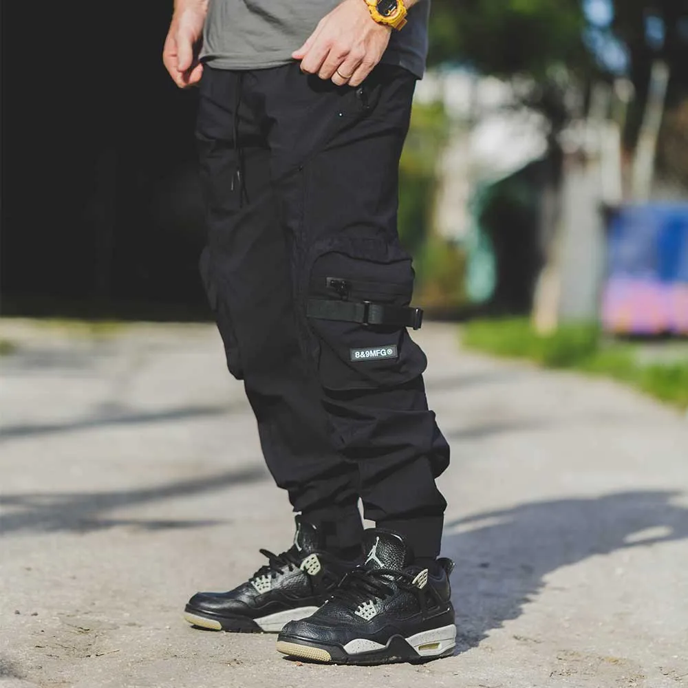 Staple Nylon Cargo Pants Black