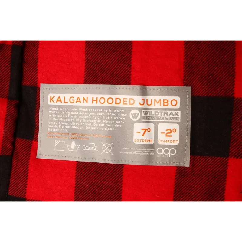 Wildtrak Kalgan Hooded Jumbo Sleeping Bag - 7c 230x90cm