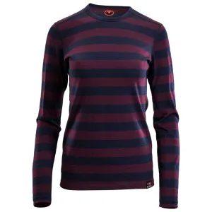 Womens Merino 180 Long Sleeve Crew (Navy/Wine)