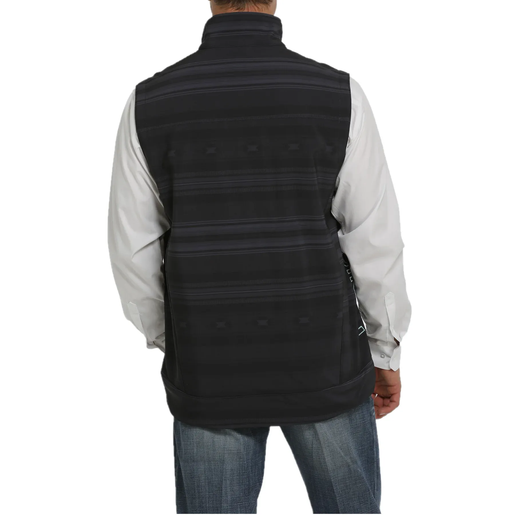 Wrangler Men's Cinch Black Aztec Printed Bonded Vest