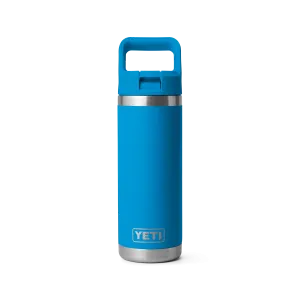 Yeti Rambler 18oz/532ml Bottle with Colour Match Straw Cap - Big Wave Blue